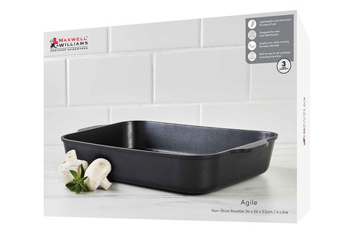В наличии 1 шт. Форма для запекания, 34х26х5,5 см, с покрытием, алюминий, черная, Agile
