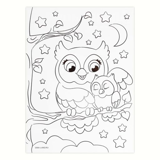 Аппликации геометрическими наклейками Совушка в лесу 21х29.7см - Школа талантов фото 4