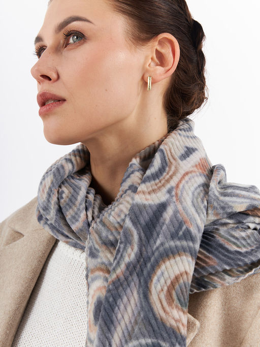 Большой, мягкий, тонкий и очень нежный двусторонний палантин с рисунком - Tantino фото 7