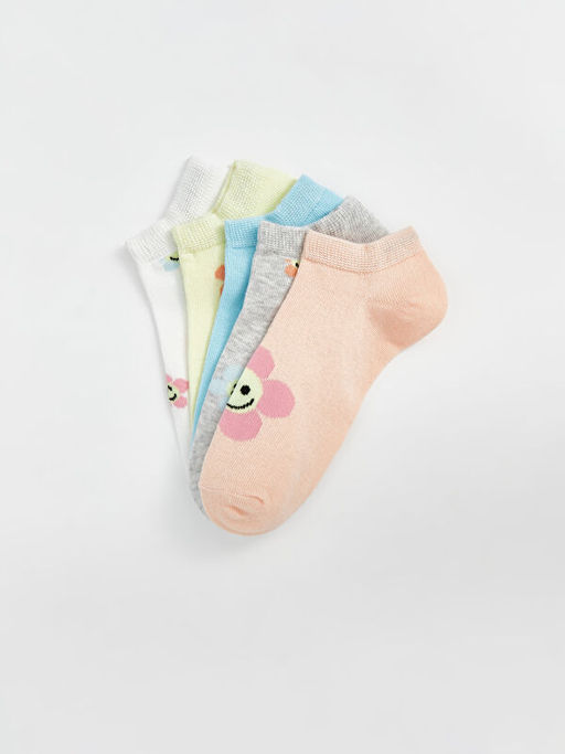 Desenli K?z ?ocuk Patik ?orap 5li