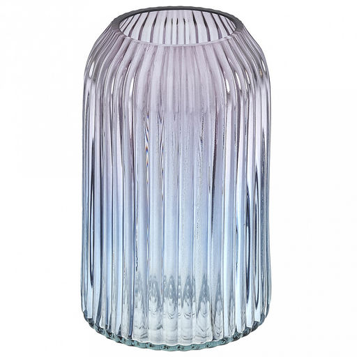 Ваза для цветов стеклянная "Харви-Бей-3" 1,25л, д11,5см, h20см, средняя, текстурная, "Радуга", лилово-черничный (Россия)