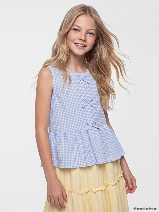 Fiyonk Detayl? K?z ?ocuk Peplum G?mlek