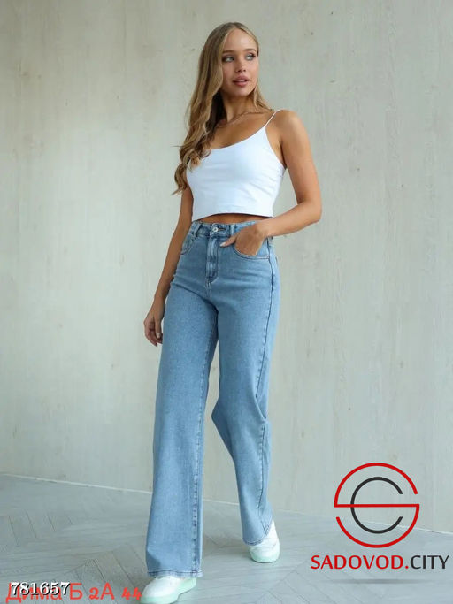 Женские широкие прямые джинсы - Bruno фото 8