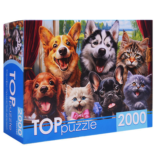 Пазлы 2000 TOPpuzzle "Селфи пушистых друзей"