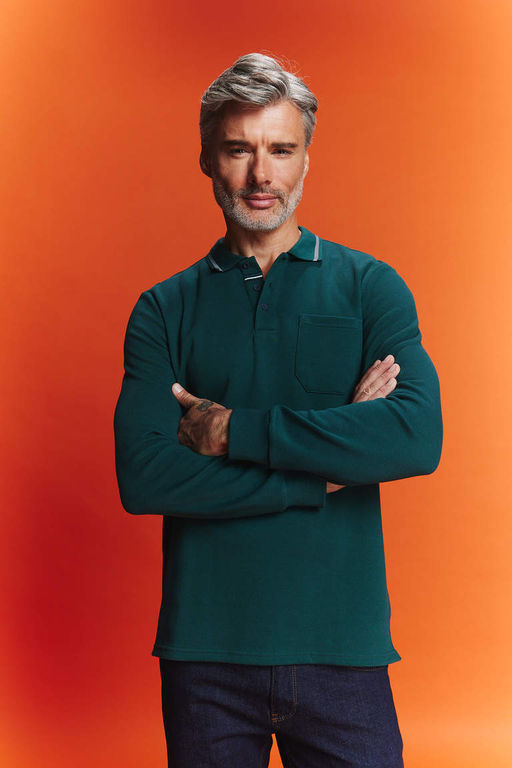 Толстовка стандартного кроя с воротником-поло и щукой - Defacto фото 4