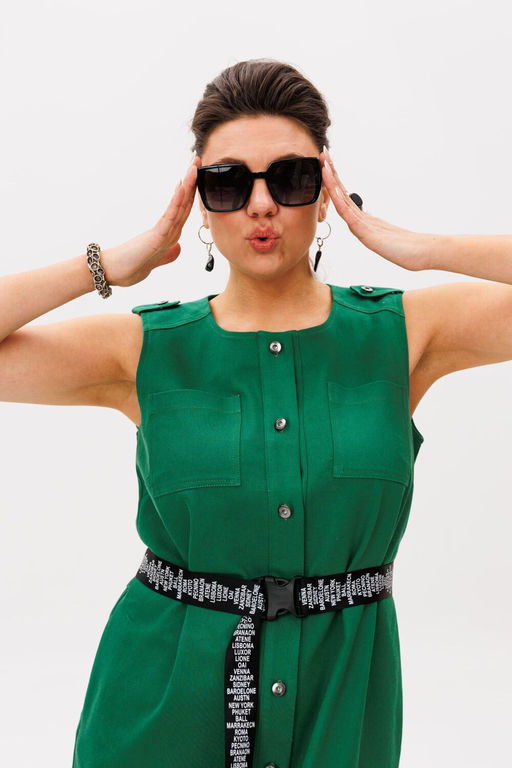 Платье ANELLI 1478 папоротниково-зеленый  фото 6