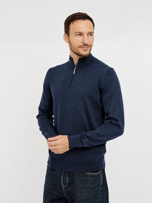водолазка мужская базовая из шерсти с молнией - Glenfield фото 7