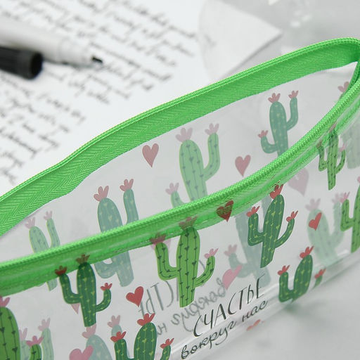 Пенал мягкий Calligrata «Счастье вокруг нас», 1 отделение, 95×205 мм, плоский, ПВХ