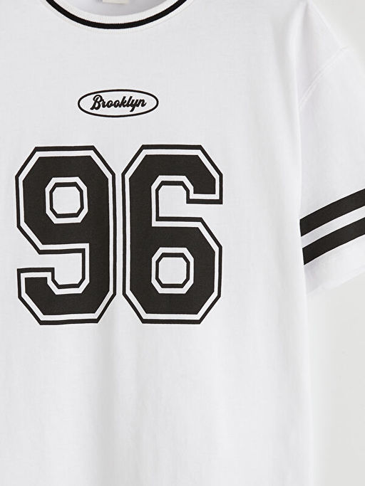 Bisiklet Yaka K?z ?ocuk Bask?l? Ti??rt