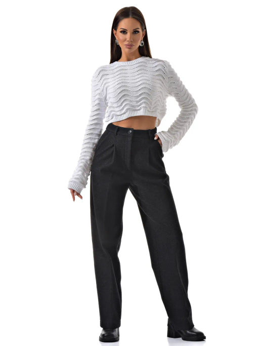 Теплые брюки из драпа c высокой посадкой - А+б коллекция фото 19