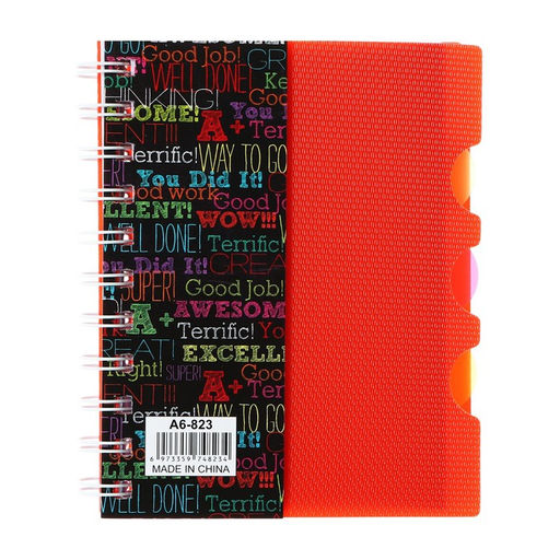 Блокнот на гребне А6, 100 листов, линия, обложка пластик, с разделителями Граффити, МИКС - Calligrata фото 2