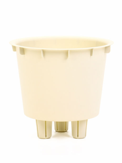 Кашпо для цветов «Рамона», 1.9 л, d=18 см, h=16.5 см, со вставкой, пластиковое, белое