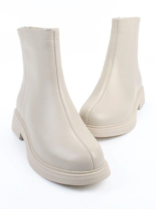 01-XKL21-225R LT. BEIGE Ботинки демисезонные женские (натуральная кожа, байка)
