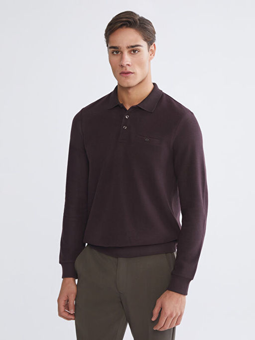 Polo Yaka Erkek Sweatshirt