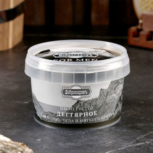 Мыло густое FOR MEN 3в1 Дегтярное, черное 280 мл Добропаровъ  фото 4