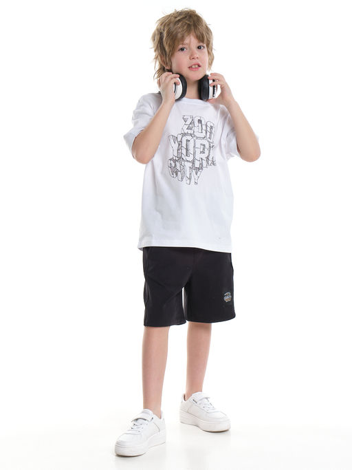 Футболка для мальчика с принтом 22-9017 белый - Mini maxi фото 3