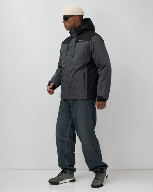 Горнолыжная куртка мужская зимняя темно-серого цвета 7611TC - Mtforce фото 16