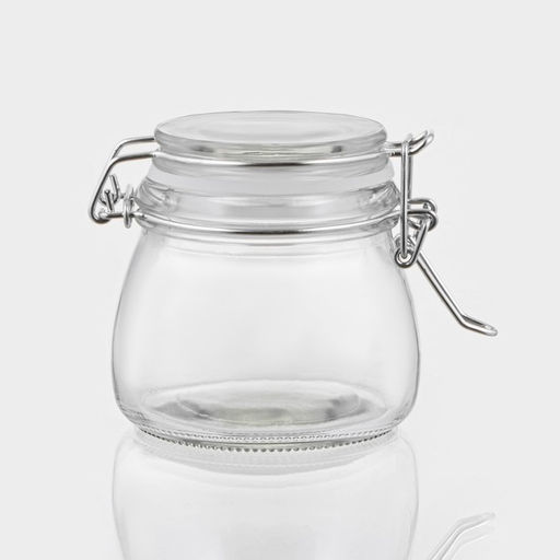 Банка для сыпучих продуктов Оптима, 100 мл, 97.27.5 см, с бугельным замком, стекло, прозрачная