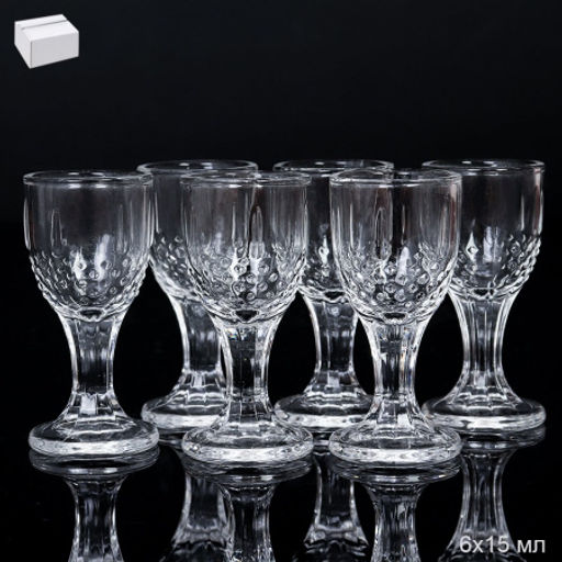 Рюмка 6 штук 10 мл фактурная / 9638 /уп 48/ Минзурка