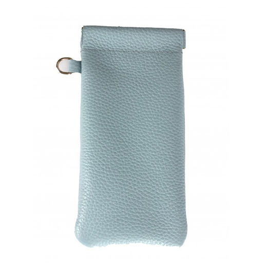 Футляр для очков Croco фо-725 (на пружинке) натуральная кожа голубой св флотер (20) 264192