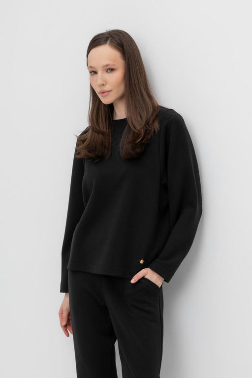 Джемпер Very Neat ЕВТ 3256 из хлопка с полиэстером и спандексом черный фото 3