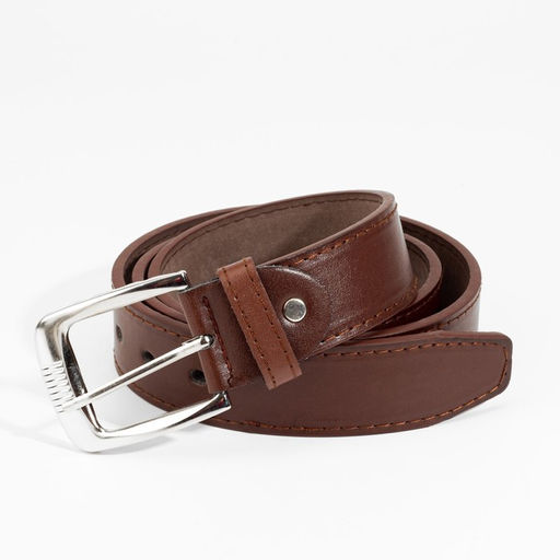 Ремень мужской, 121×3.6 см, гладкий, винт, пряжка металл, коричневый
