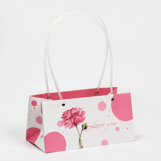 Пакет влагостойкий для цветов Love you, 24 х 12 х 12 см