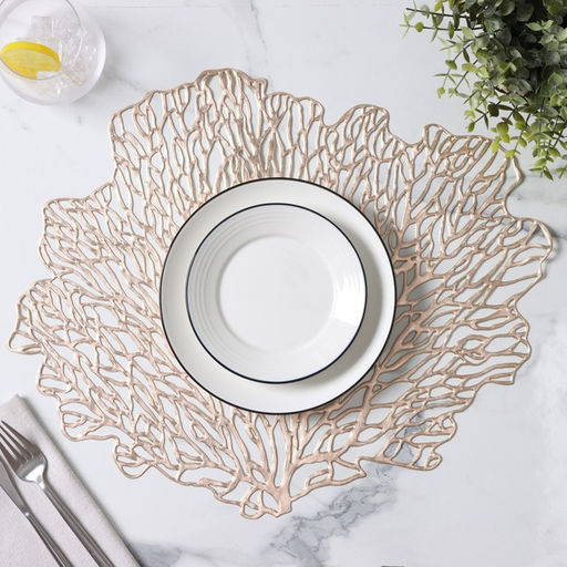 Набор салфеток сервировочных на стол Доляна Кораллы, 4839 см, 4 шт, цвет золотой  фото 14