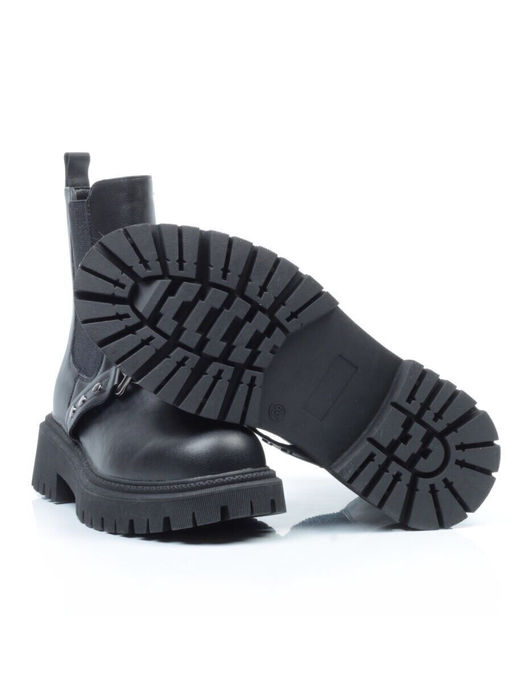 01-5272-1 BLACK Ботинки демисезонные женские (искусственная кожа, байка)