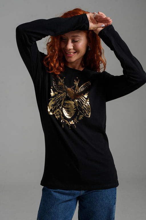 8544 Футболка с длинным рукавом женская (фольга)