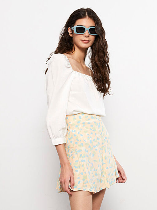 Desenli Viskon Kad?n Etek