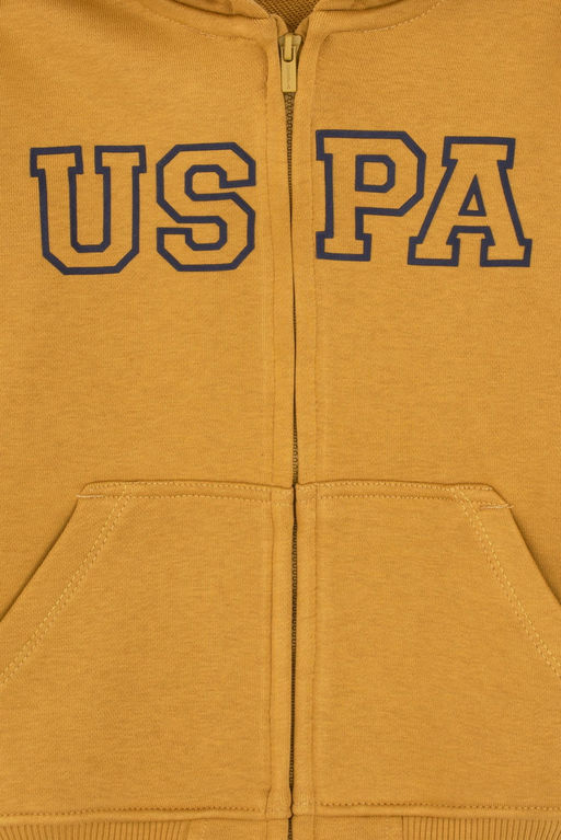 Erkek _ocuk Hardal Fermuarl_ Kap__onlu Sweatshirt - U.s. polo assn фото 3