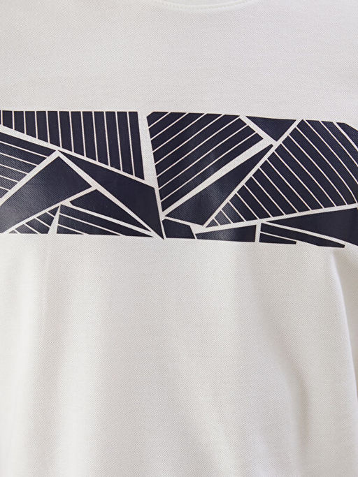 Bisiklet Yaka Bask?l? Penye Erkek Ti??rt