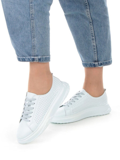 05-PDXL141-2 LT. BLUE Кроссовки женские (натуральная кожа)