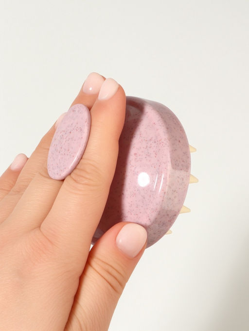 Щётка-массажёр для мытья головы, 7.5×7.5×6.5 см, розовая