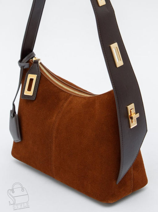 Сумка женская кожаная 1110M brown Polina&Eiterou