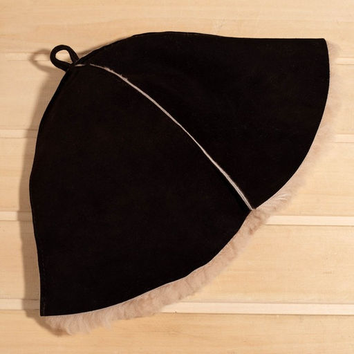 Шапка для бани из овчины Премиум прямострочный шов, коричневый - Simaland фото 3