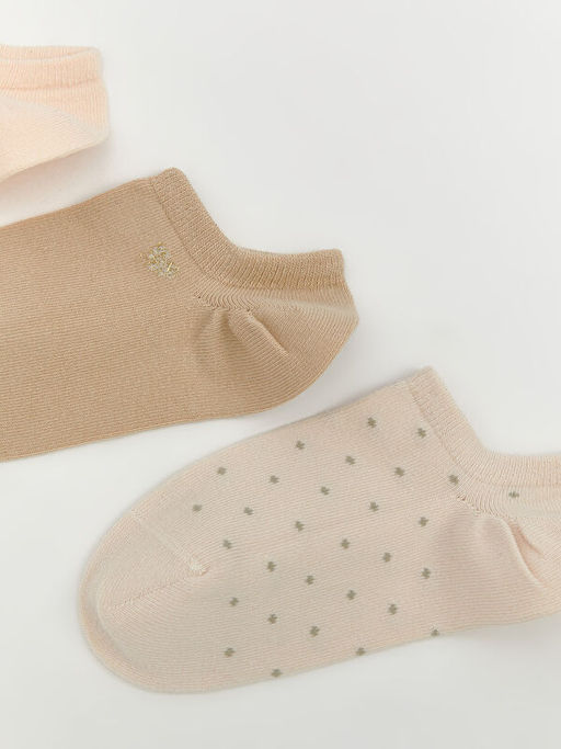 Desenli Kad?n Patik ?orap 3l?