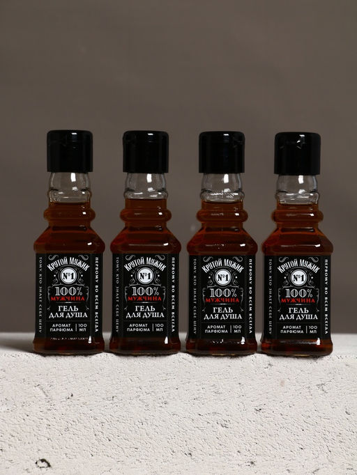 Гель для душа «Крутой мужик», набор 4 шт х 100 мл, Чистое счастье