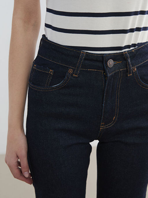 Y?ksek Bel Straight Fit Kad?n Jean Pantolon