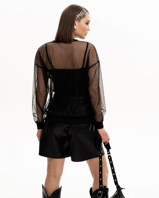 Авторский прозрачный свитшот из сетки