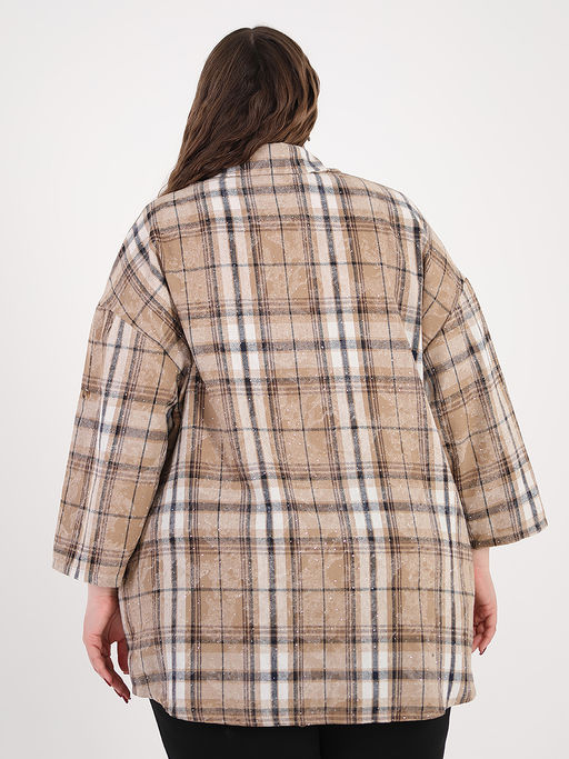 Рубашка со стразами больших размеров - Almond фото 4