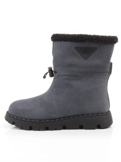 04-PAL273-3Z GRAY/BLUE Ботинки зимние женские (натуральная замша, 100% шерсть)