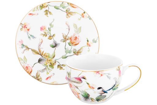 Чайн. пара 2 пр. 250 мл Певчие птички NEW BONE CHINA
