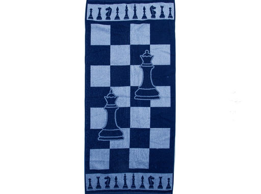 6с102.411ж1 Шахматы (т.синий2) Полотенце махровое 67х150см