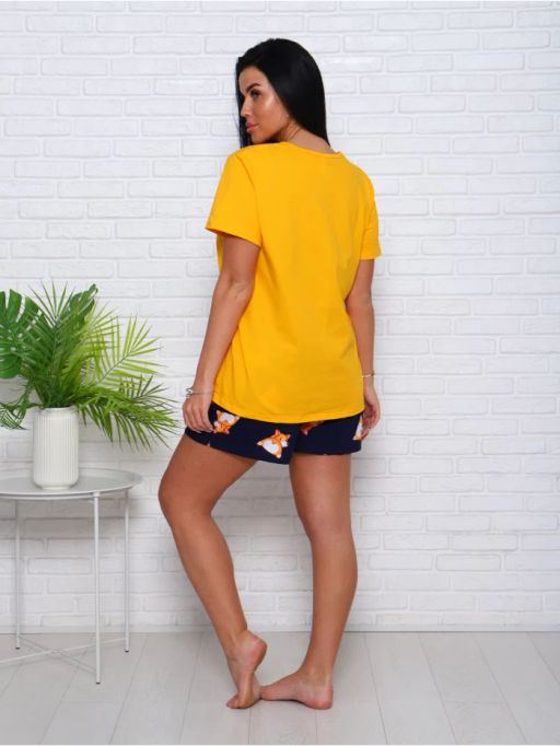 Пижама Корги синий (шорты) (кулирка) - Каприз фото 4