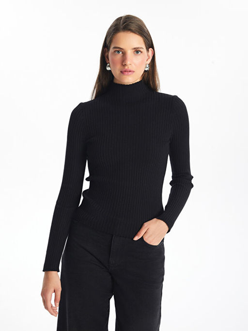 Yar?m Bal?k?? Yaka D?z Uzun Kollu Kad?n Triko Kazak - Waikiki фото 2