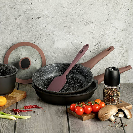 Сковорода с антипригарным покрытием Eleganto д22см, h2,3см, s1,8мм, дно s5мм, литой алюминий, многослойное антипригарное покрытию Pfluon, бакелитовая ручка с покрытием soft-touch, Regent (Китай) Подходит для всех видов плит, включая индукционну - Домашняя мода фото 6