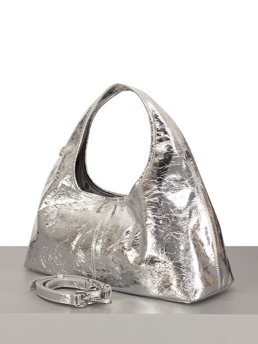 LACCOMA сумка НИ889-серебристый натуральная кожа хлопок