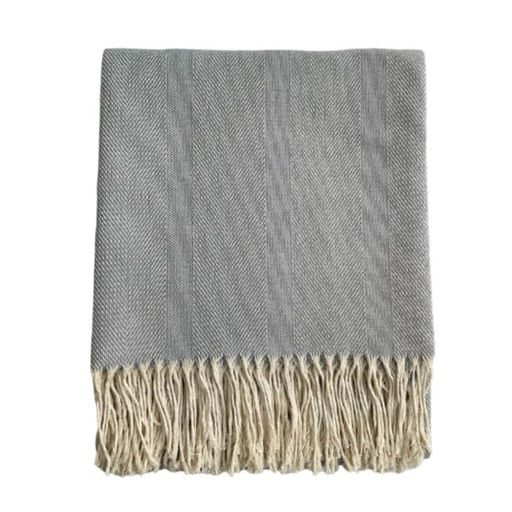 Плед Елочка 140х200см, бел/сер, хл 95%, пэ 5% - Paters фото 2